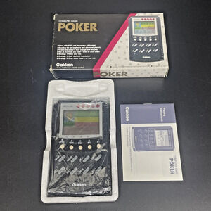 Vintage Poker Game Gakken Computer Electronic Made in Japan Box Instructions